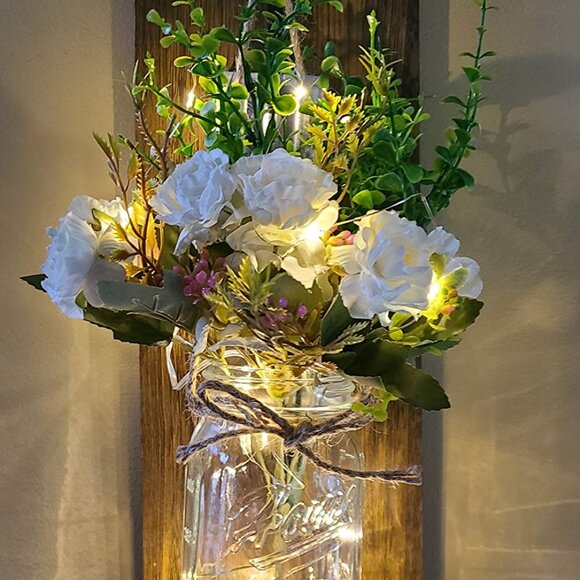 Handmade Wall Art Home Decor Design with Remote Control LED Lights 2PCS - Picture 6 of 11